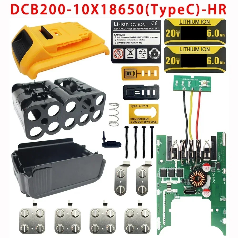 DCB200 Li-ion Battery Case Protection Circuit Board PCB For DeWalt 20V Lithium Battery Type C Charge