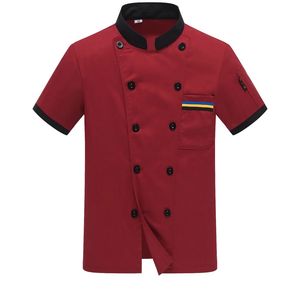 Professional Short Sleeve Chef Jacket For Food Service Industry Restaurant Uniform Chef Uniform Chef
