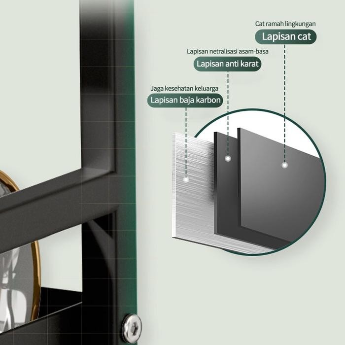 Rak Piring Stainless 2 3 Susun Kapasitas Besar Multifungsi Anti Karat