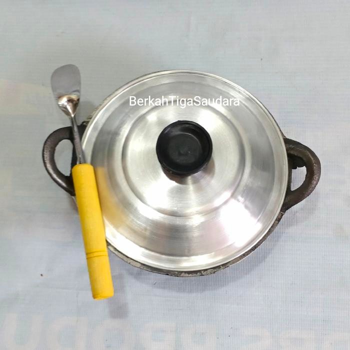 Kuali serabi wajan serabi,kue cucur besi tebal +tutup+1cukilan