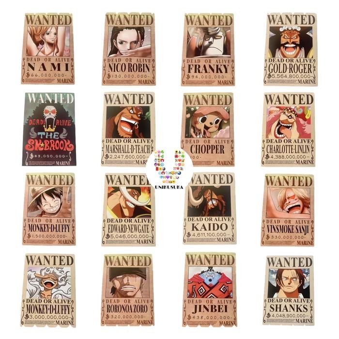 

PROMO! [UNIKUSUKA] READY POSTER BOUNTY ONE PIECE WANTED TEBAL A4 LIMITED