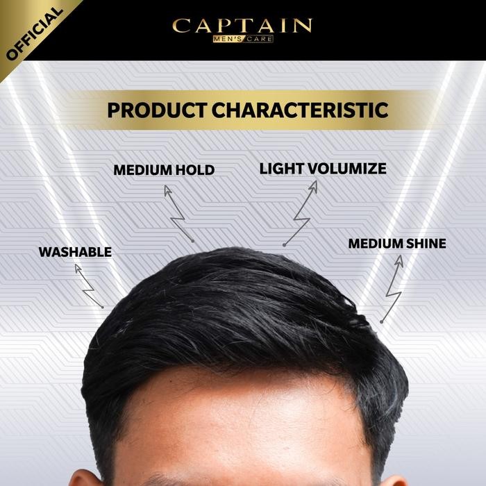 Pomade Waterbased Captain Black Pomade - Penghitam Rambut Uban Terbaru