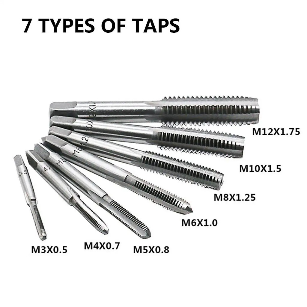 20PCS Tap Die Set M3-M12 Metric Wrench Cut Hand Threading Tool Tungsten Carbide Tap Die Screw Thread