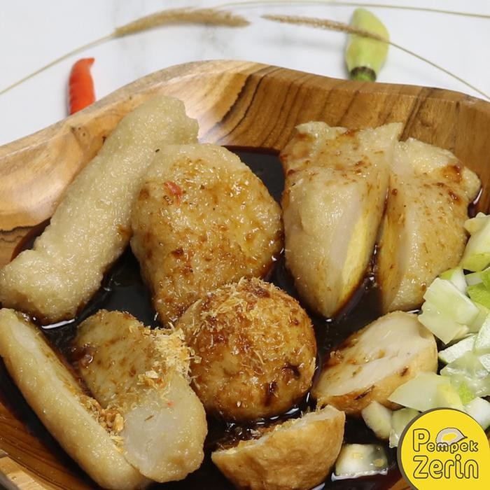 

BARANG TERLARIS Pempek Zerin - Paket Campur Kecil 15 Pcs + Cuko 150mL, Khas Palembang, 100% Ikan