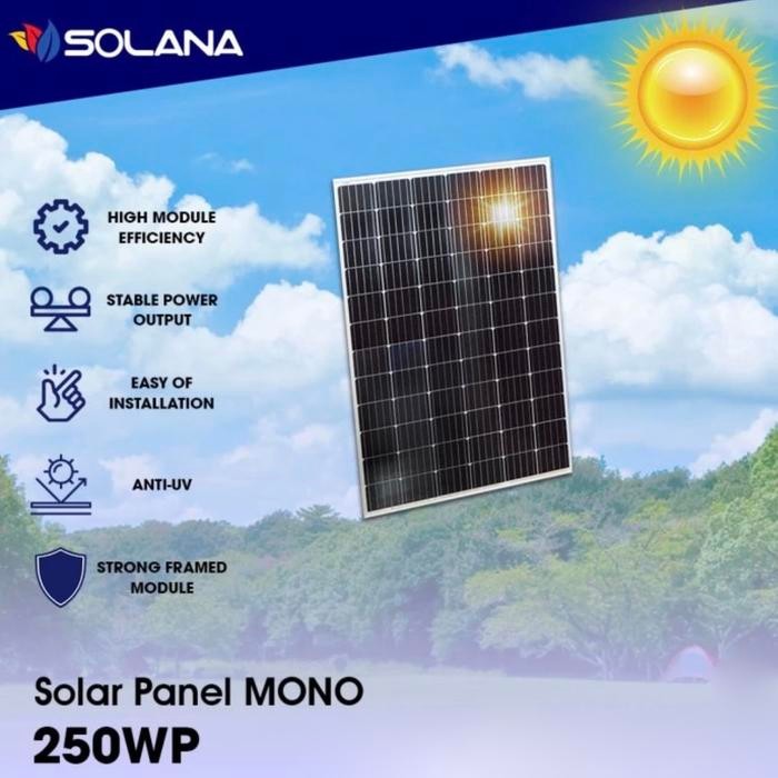 SOLANA SOLAR PANEL MONO 250WP PV MODUL SOLAR CELL 250 WP MONO SILVER
