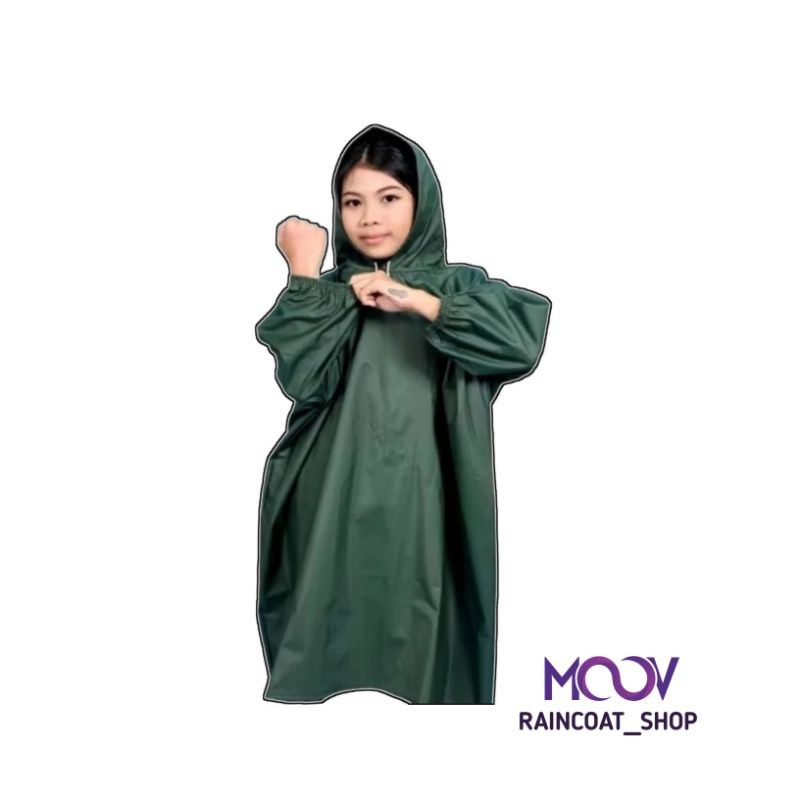 Jas Hujan Anak Usia 7 Tahun - 12 Tahun Jas Hujan Ponco + Celana Anak Anti Rembes By MOOV