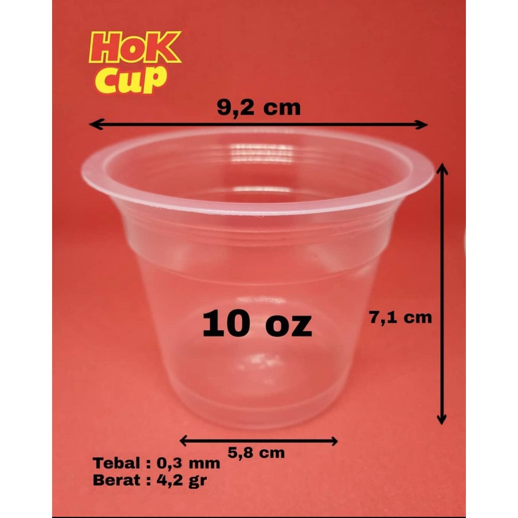 [50 PCS] Gelas Pop Ice HOK Ukuran 10oz / Gelas Plastik Bening Pop Ice / Cup Pop Ice