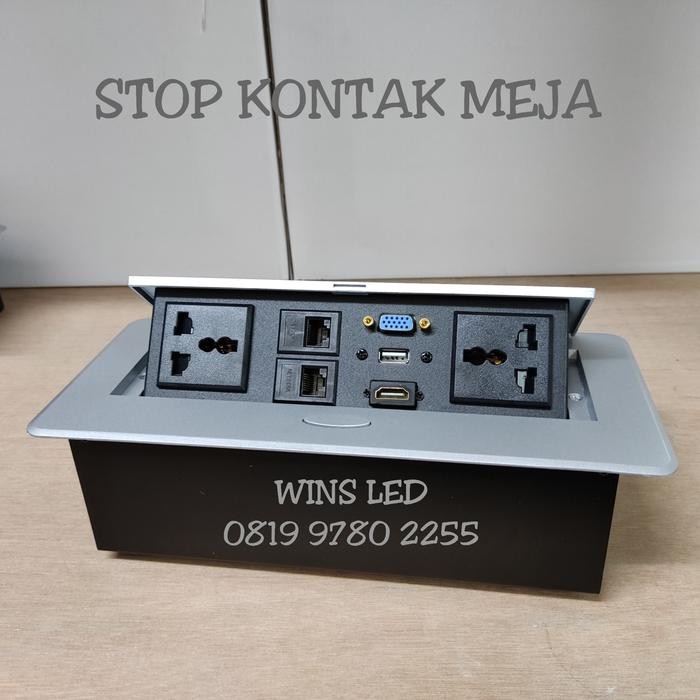 Stop Kontak Meja Hdmi Lantai Double Power Listrik Usb Vga Stopkontak