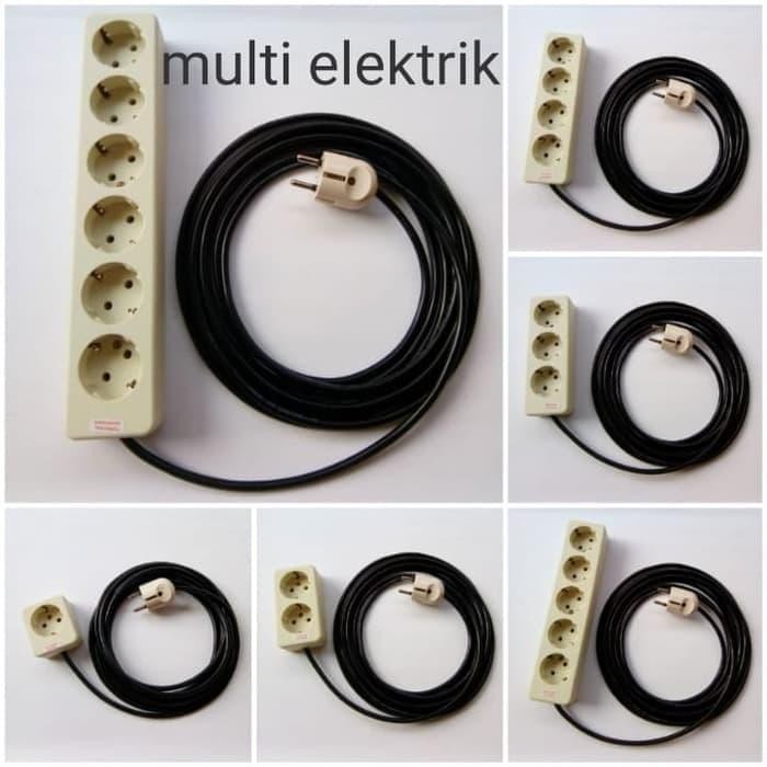 Stop Kontak Uticon 2 Lubang Kabel 5 Meter - Stopkontak Colokan Listrik