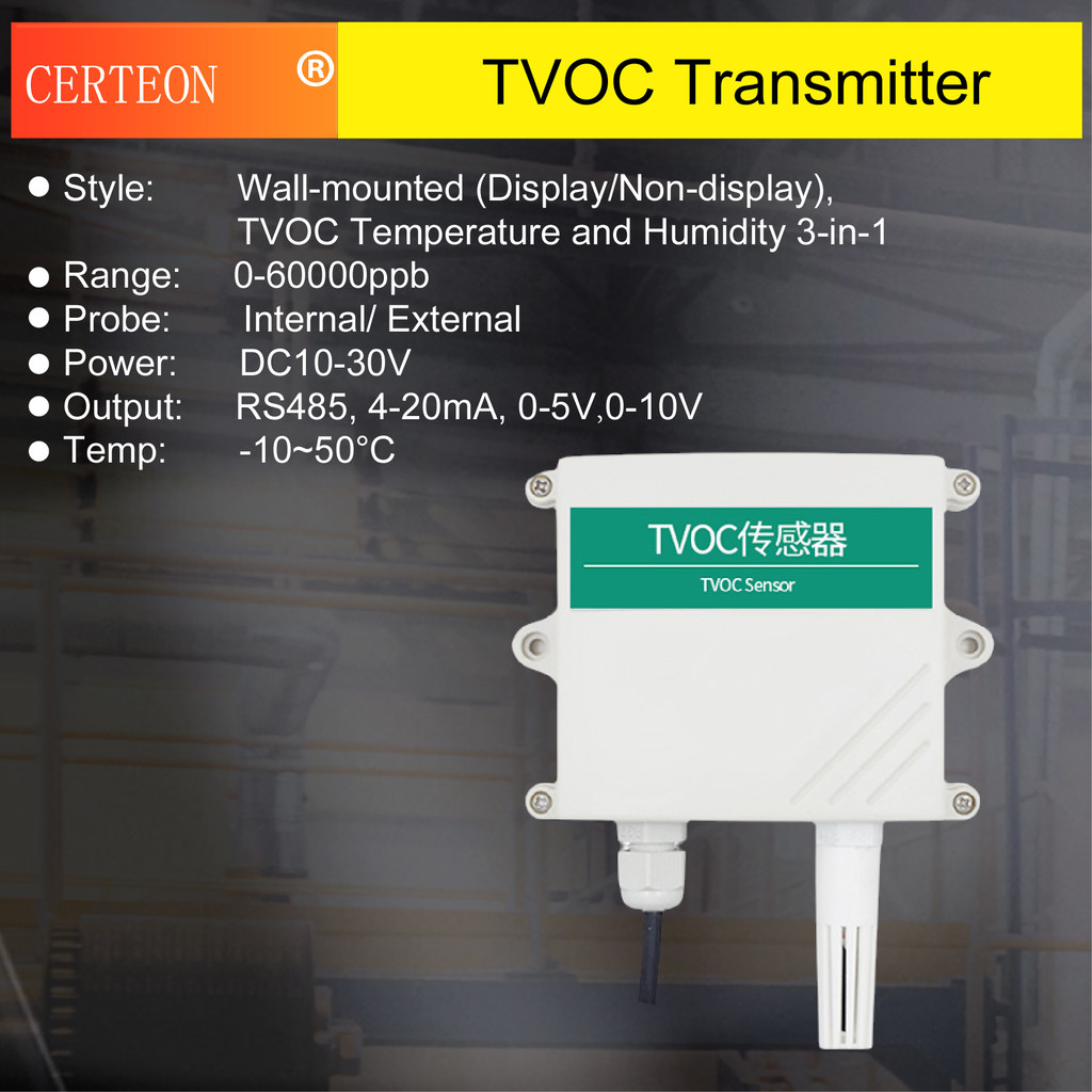 Air Quality Transmitter Indoor Air Quality Sensor Tvoc Detector Smart Aqi Monitoring Device