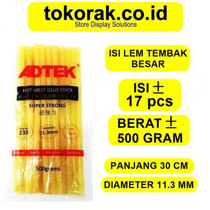 Ready Isi Lem Tembak Adtek Besar Kuning - Lem Bakar - Glue Stick - Glue Gun