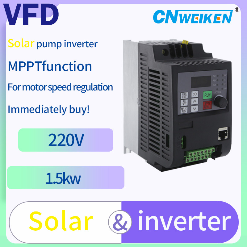 For 0.75KW-11KW spindle Solar VFD DC 200-400v input 220V Inverter Spindle Inverter 1phase 220V outpu