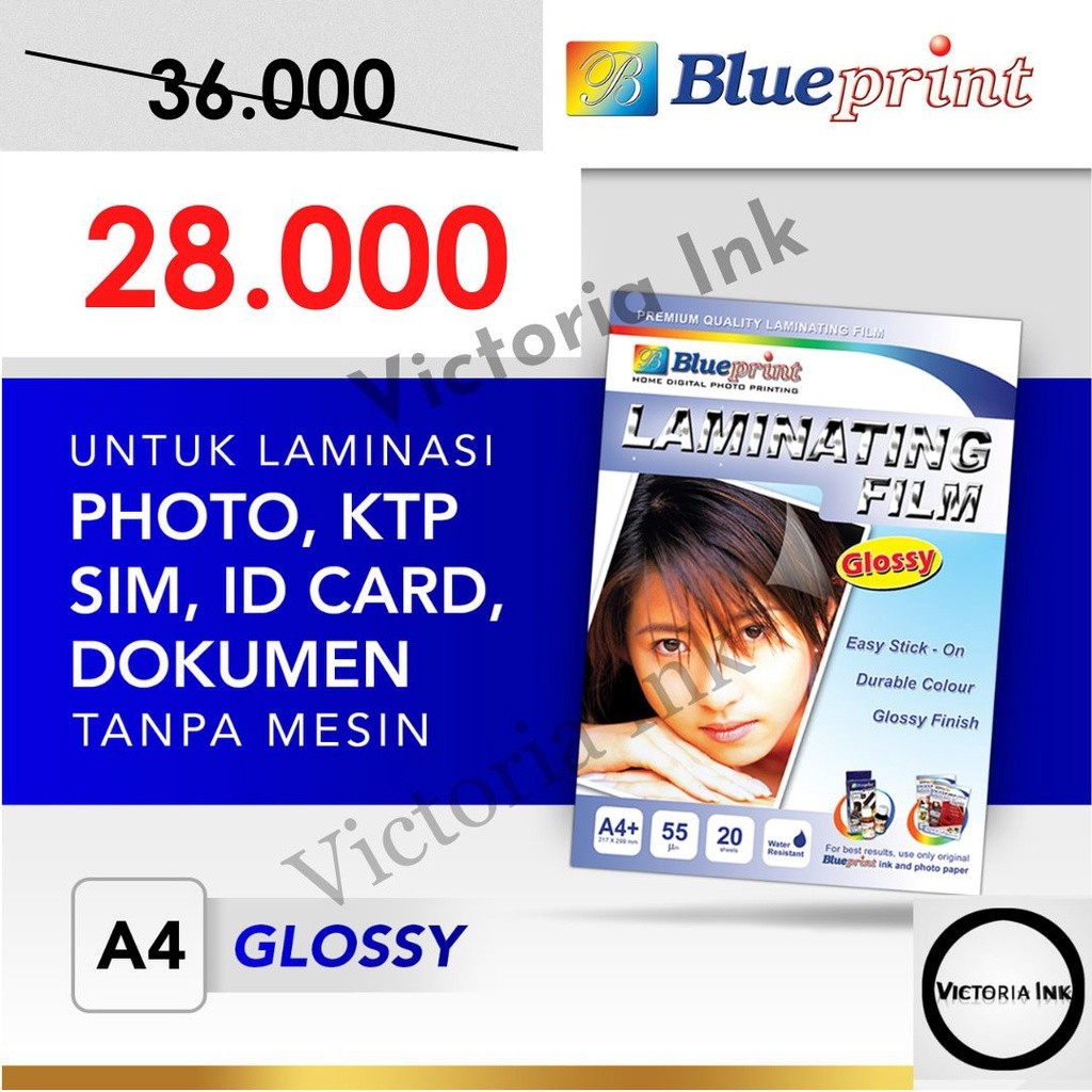 

Kertas Laminating Glossy Blueprint A4 // Blueprint Laminating Glossy Film A4 // Kertas Laminating