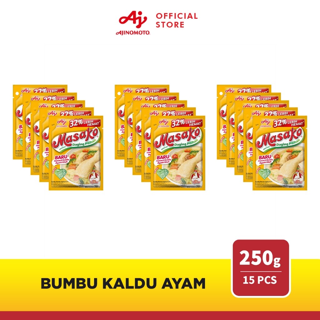 

Masako Bumbu Kaldu Ayam Penyedap Rasa 250g (15pcs)