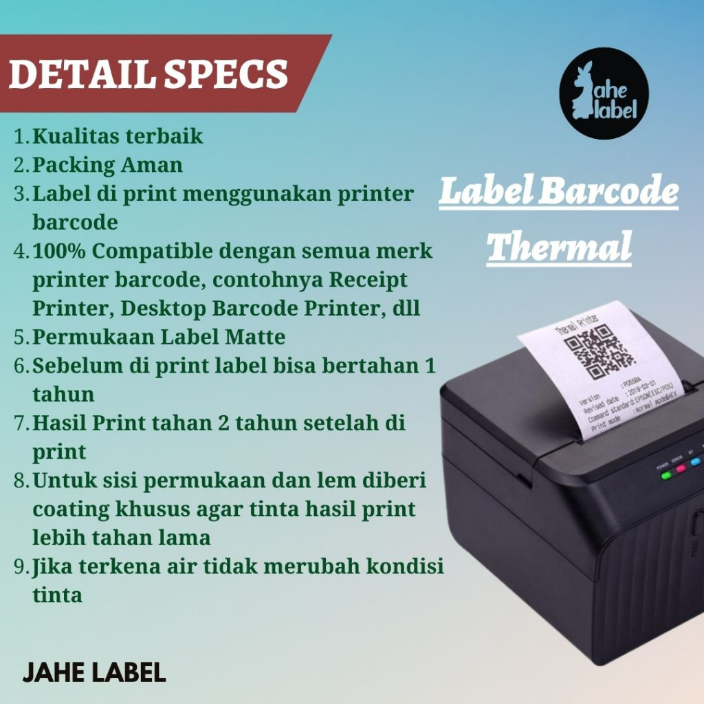 

LABEL BARE 40 X 30 KERTAS STICKER LABEL SEMICOATED 40x30