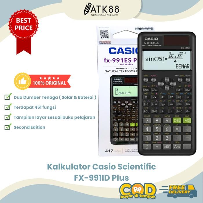 

GotSeef Kalkulator Casio Scientific FX-991ID Plus Baru FX-991 ID Plus
