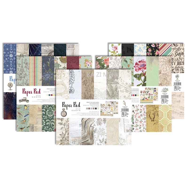 

Eno Greeting 26Pcs Of 12*12Inch Scrapbook Papers Vintage Flower Background Papers For Card Making