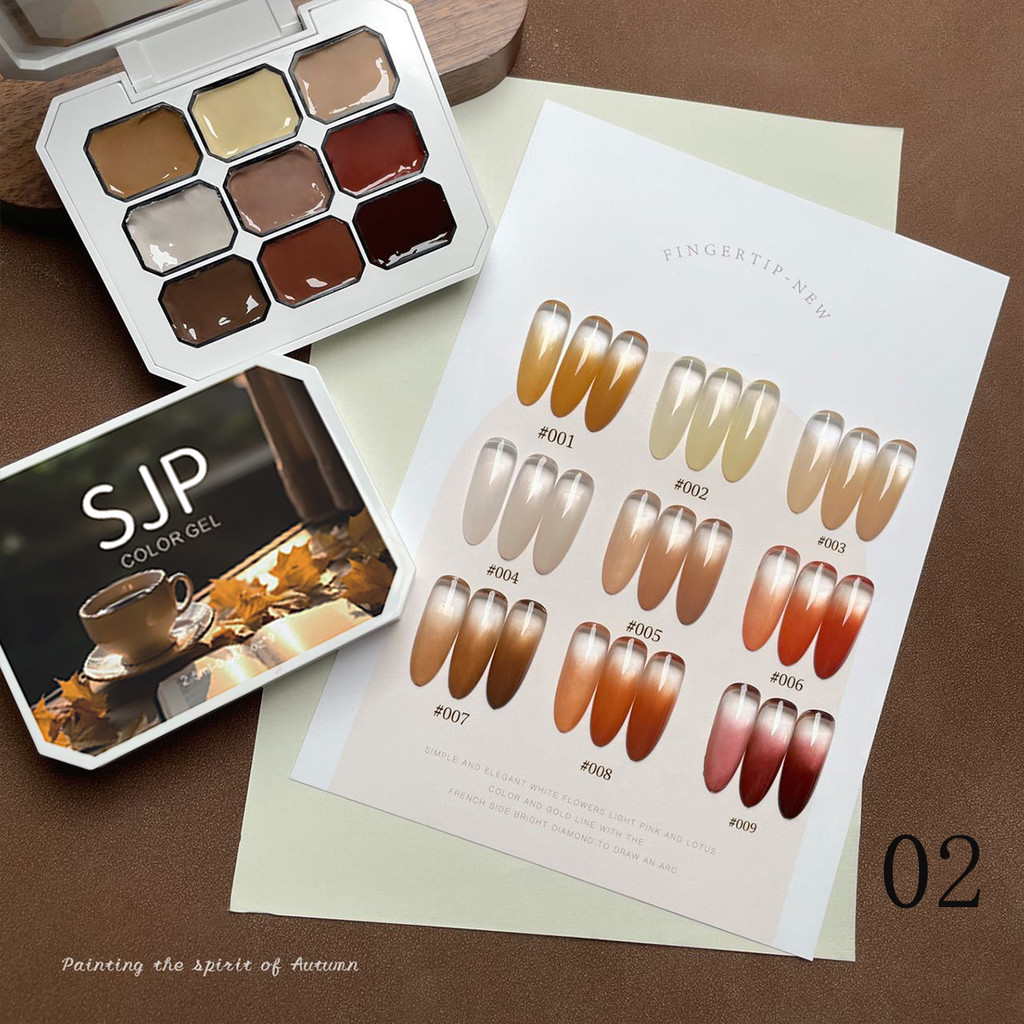 

1Pc Solid Color Nail Polish Glue 9-Grid Color Painting Glue High Saturation Thick Gradient Patting