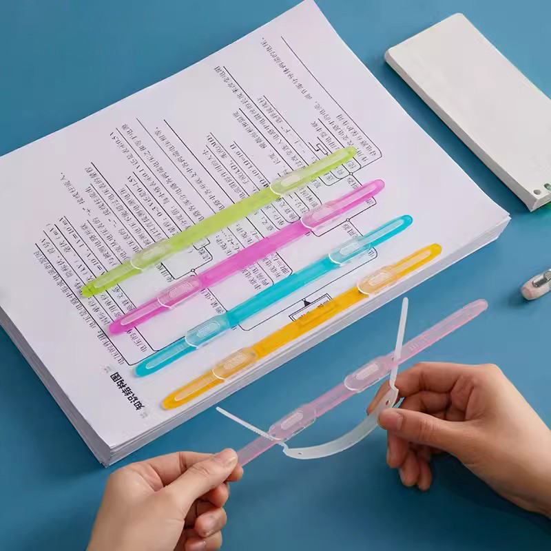 

10Pcs 2 Hole Binding Clips Strip Kawaii A4 Paper File Folder Clips Diy Loose Leaf Fasteners For