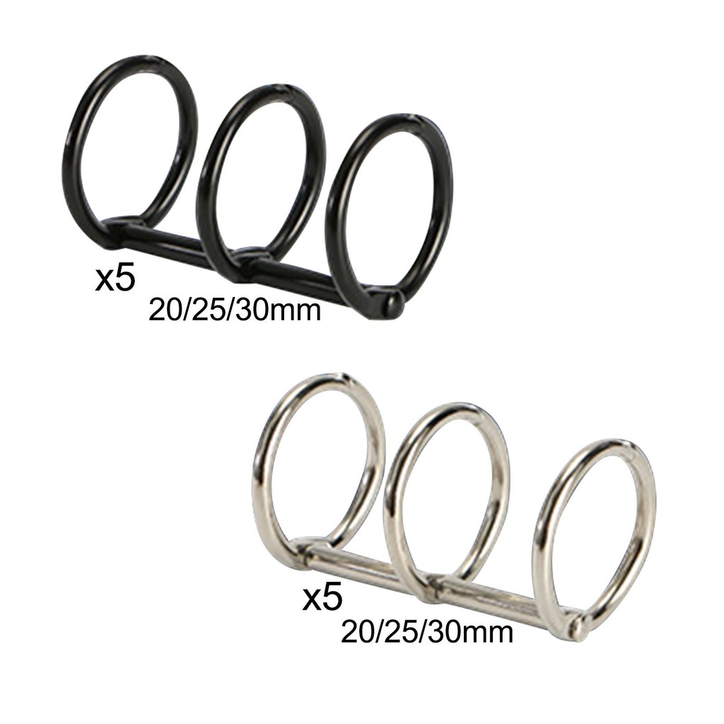 

5X 3 Ring Metal Loose Leaf Binders Snap Split Hinged Book Rings For Notebook Diary Diy Travel Diary