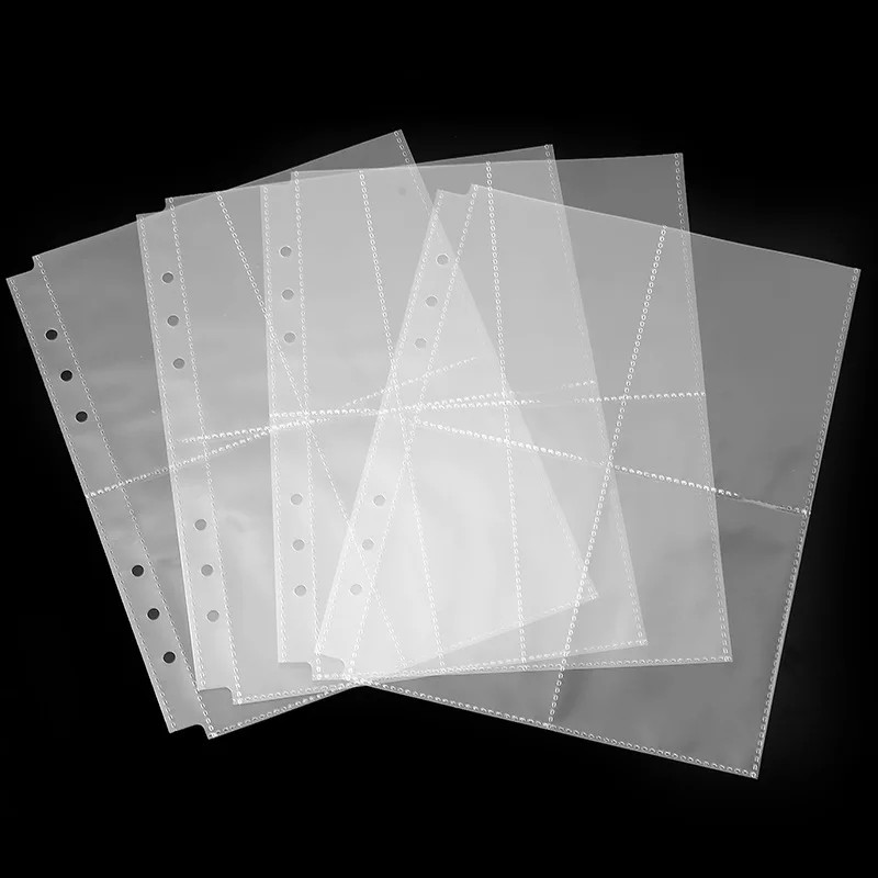 

10 Pieces A5 6 Hole Clear Ring Binder Refill Sleeve Photocards Notebook Diary Photo Album Storage