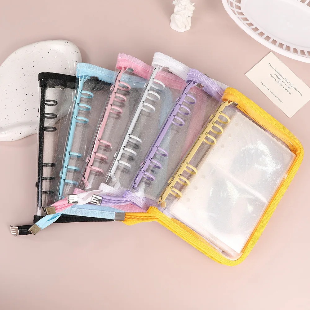 

A5 A6 Glitter Zipper Binder Photo Card Collection Book Postcard Organizer Diary Notebook School