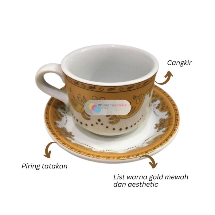 Cangkir Kopi 1 Set Kerak / Gelas Set Cangkir dan Tatakannya 1 Pack