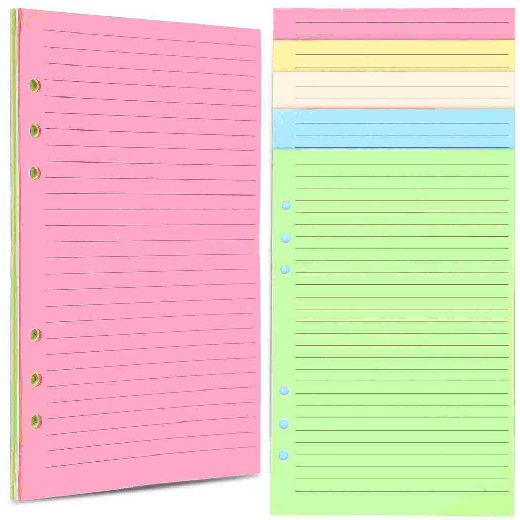 

50 Pcs The Notebook Journal Colorful Live Planner Filler Paper Refill Lined A5 Binder 6 Holes