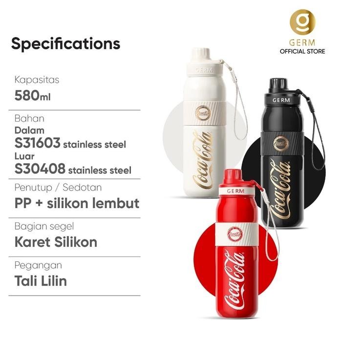 GERM Coca-Cola S31603 Cangkir Termos Baja Tahan Karat Cangkir Kopi Cangkir Termos numan Dingin