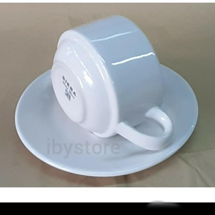 Cangkir set putih polos/ coffe set kerak putih
