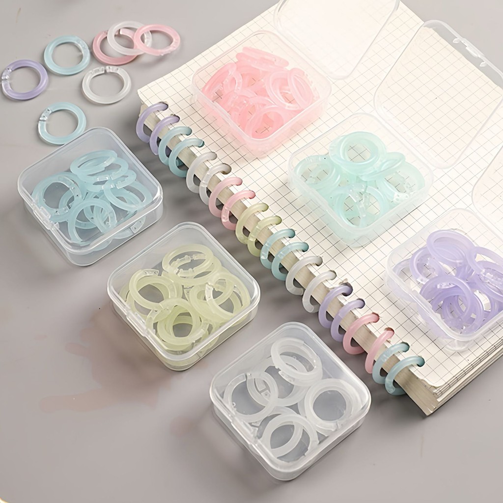 

20Pcs Colorful Binder Ring Notebook Loose-Sheet Hoops Diy Album Journaling Scrapbook Planner Lifelog
