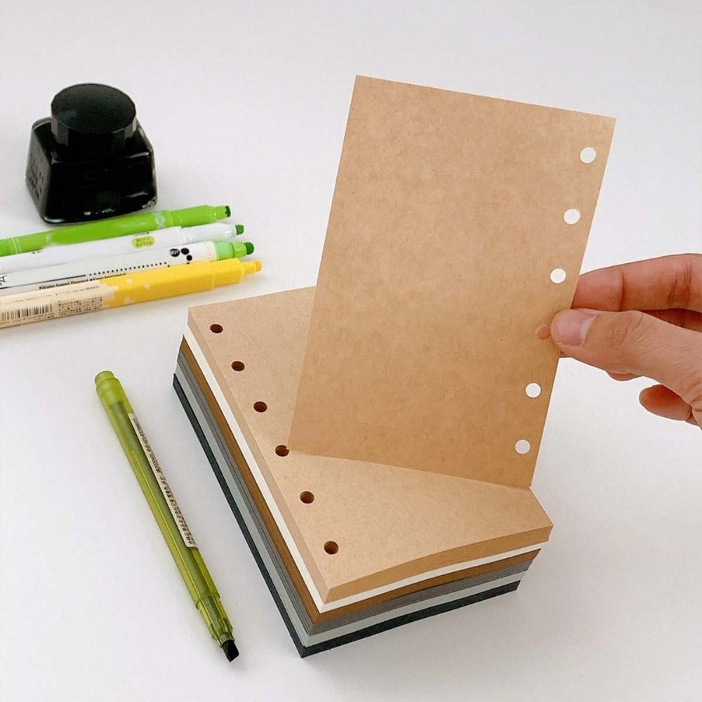 

50Sheets A7 Loose-Leaf Notebook Refill Paper Index Inside Page Cards 6-Hole Inner Refill Binder
