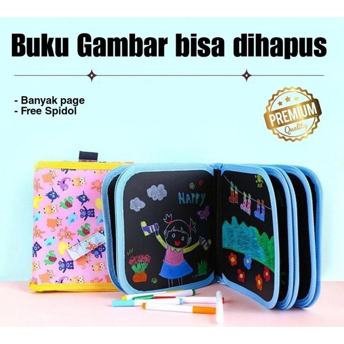 

Buku Gambar Ajaib Bisa Dihapus Free Spidol Gambar Portable Magic Black Book Erasable Drawing Book
