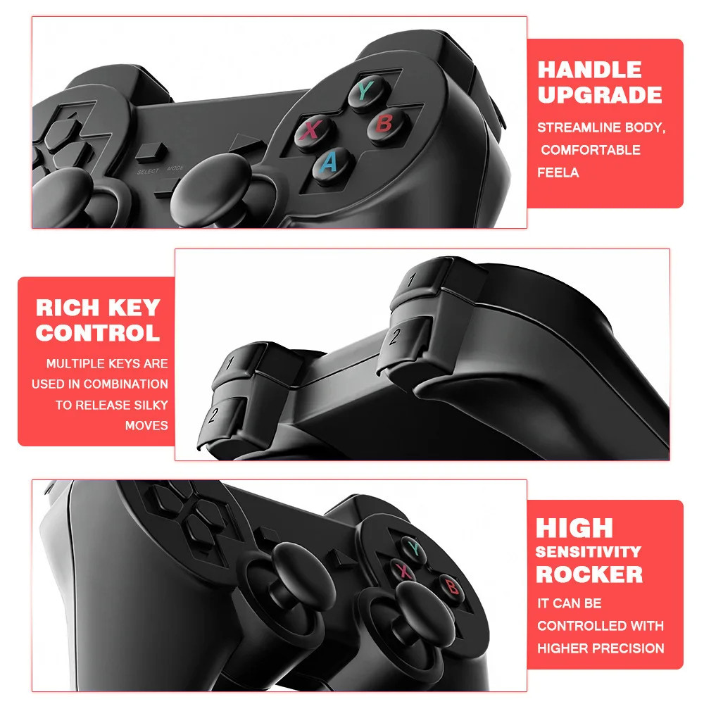 Rechargeable X2 Plus 4K Gamestick Retro Video Game Console 2.4G Wireless Controller Hd Emuelec4.3