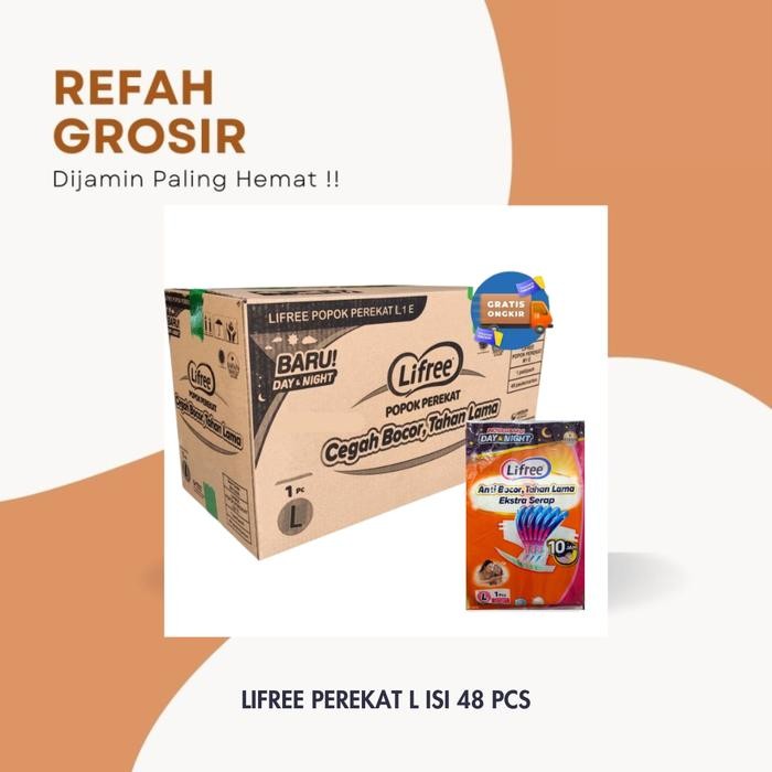 ORIGINAL  48 pcs Lifree Popok Dewasa Perekat L 1 - Pampers dus