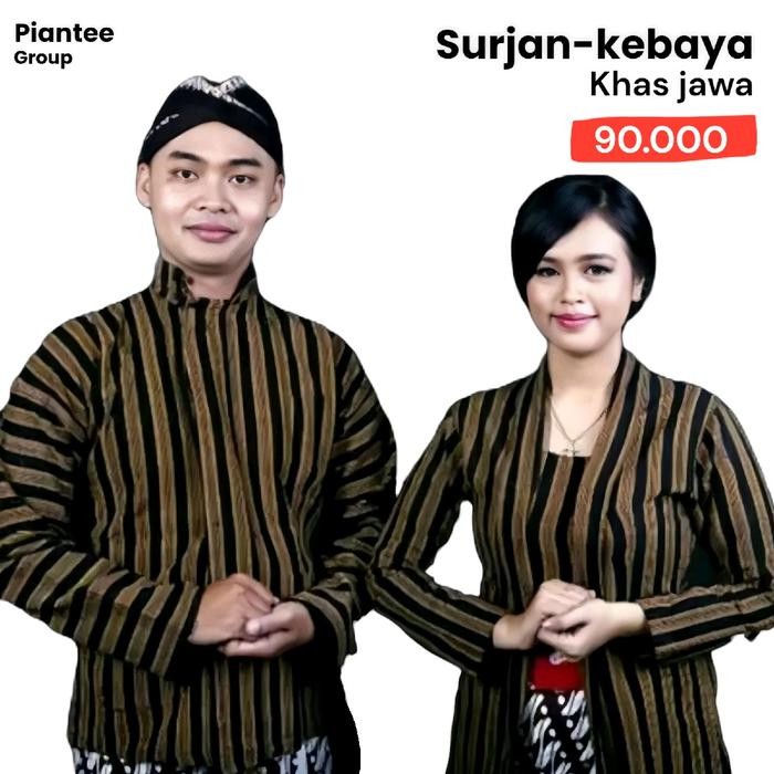 ORIGINAL Couple Atasan Surjan Kebaya Wanita Baju AJawa Lurik Solo Jogja-Kutubaru Remaja Dewasa Motif