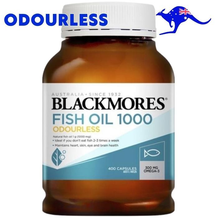 TERLARIS Blackmores Odourless Fish Oil 1000mg 400 Capsules Omega3 Omega 3 1000 mg Kapsul SALE