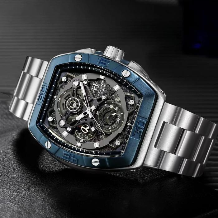 DISKON jam tangan  Evans Jayden Jam Tangan Pria 9549 Rantai Stainless Kaca Sapphire Steel