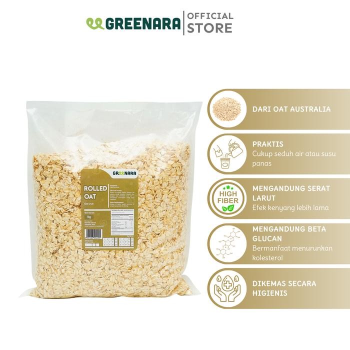 

PastikanTerjaminMutunya- Greenara Oat Utuh 1 Kg / Rolled Oat