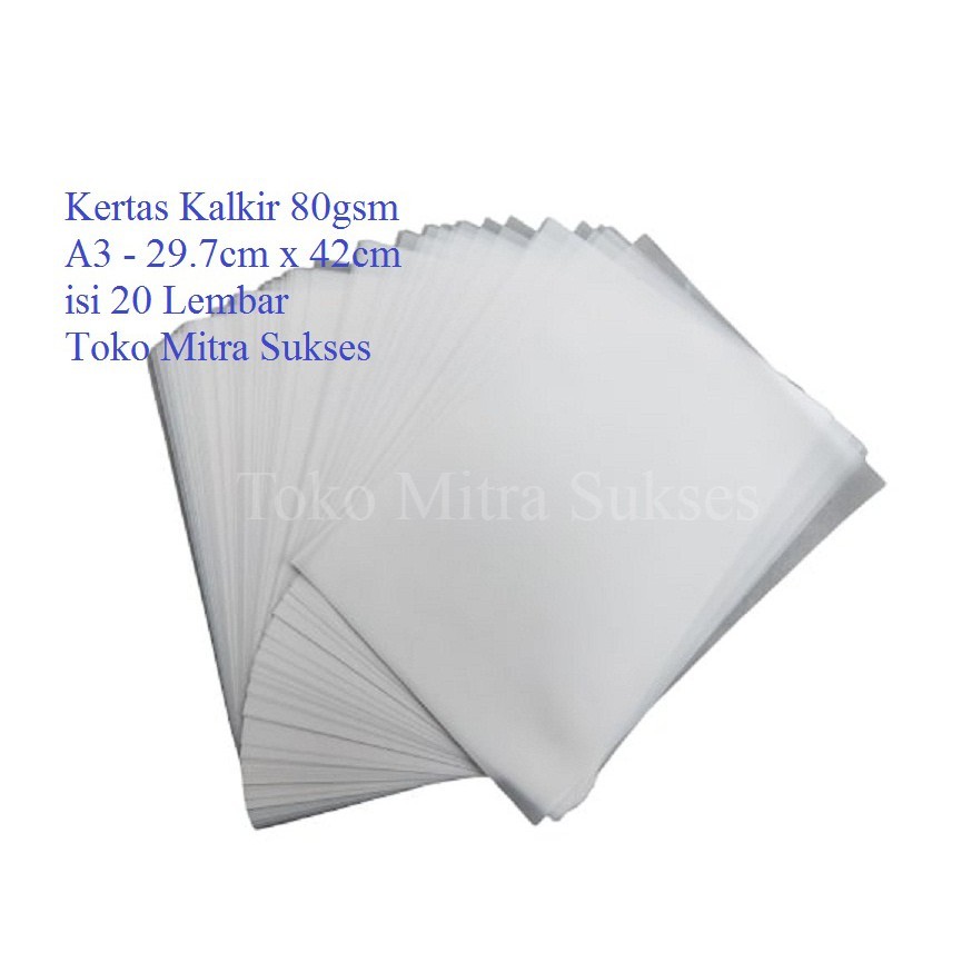 

20 Lembar Kertas Kalkir A3 80gsm - 29.7cm x 42cm