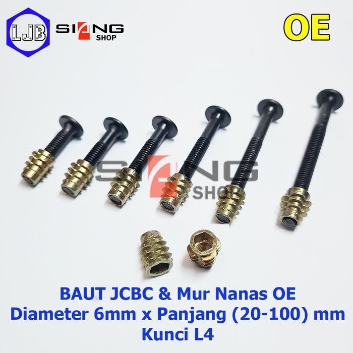 PREMIUM Baut JCBC M6 Furniture dan Mur Nanas OE