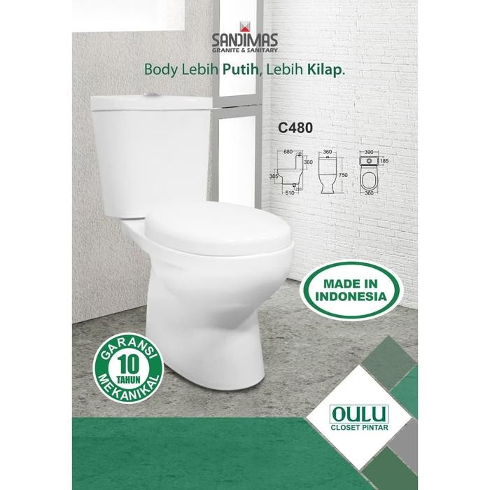 PREMIUM CLOSET KLOSET DUDUK OULU/ MONOBLOK OULU C480 PUTIH EKONOMIS