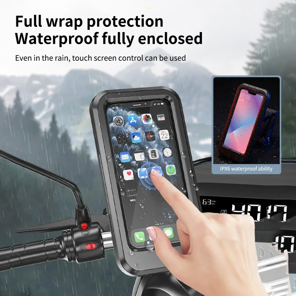 Hyundai X Supernova Holder Hp Motor Waterproof Anti Air Kuat Kokoh Untuk Pemasangan Di Stang Motor /