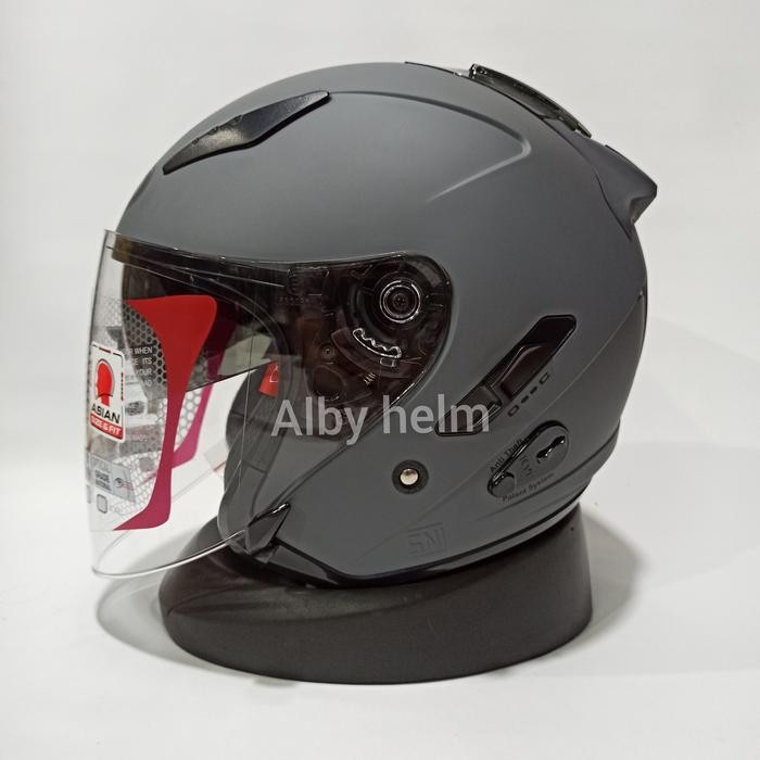 HELM KYT GALAXY FLAT R POLOS DOFF GORILA GREY ABU DOFF