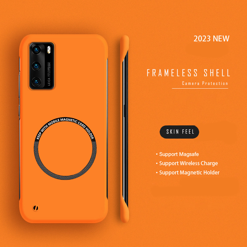 Hard Pc Frameless Magnetic Phone Case For Huawei P60 P50 P40 P30 Pro Mate 60 50 40 30 20 Pro Magsafe