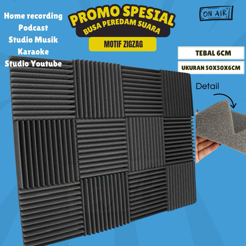 Busa Peredam suara zigzag ruangan studio