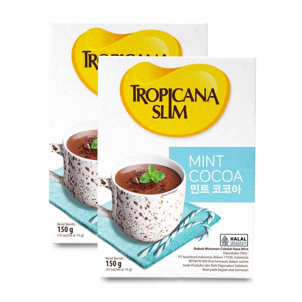 

Twin Pack - Tropicana Slim Mint Cocoa 10 Sachet - Minuman Cokelat Mint Nikmat Tanpa Gula Pasir