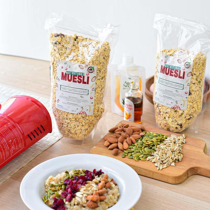 

House Of Organix Nutritious Muesli 500 Gr Sereal Oatmeal Granola Susu Food Bi Makanan Diet Cereal