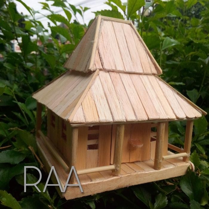 Miniatur rumah adat joglo jawa timur stik eskrim LED *