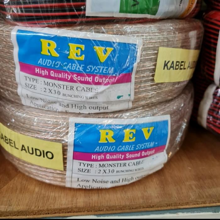 Kabel transparan 2x30 30 meter audio listrik